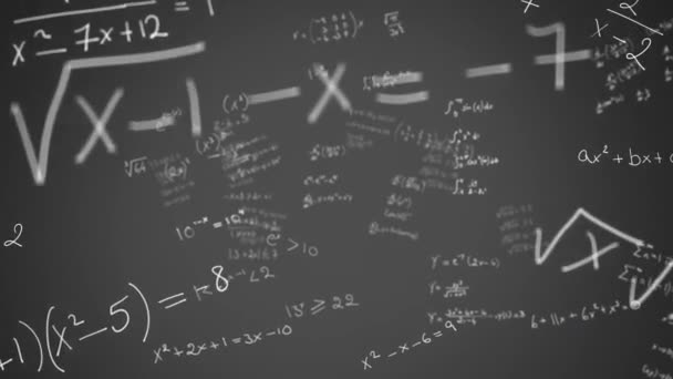 Animação Fórmulas Matemáticas Flutuando Sobre Fundo Cinza Conceito Educação Para — Vídeo de Stock