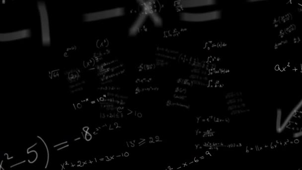 背景の変化に関する複数の数学方程式を持つ3つの数学方程式のアニメーションパック 学校数学教育の概念に戻るデジタル生成された画像 — ストック動画