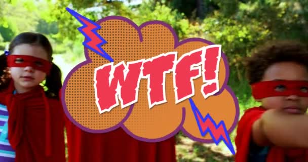 Animação Wtf Texto Escrito Sobre Bolha Discurso Retro Desenhos Animados — Vídeo de Stock