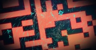 QR kodunun animasyonu veri taraması, işleme ve arkaplanda parlayan ağ ile dijital arayüz. Çevrimiçi güvenlik kavramı dijital olarak oluşturulmuş görüntü.
