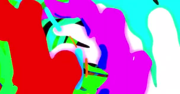 무지개 애니메이션 분홍색 배경에 썼습니다 디지털화 이미지를 만들어 빈티지 — 비디오