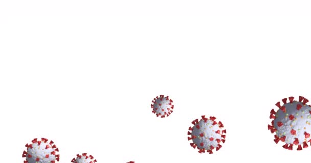 Animazione Macro Coronavirus Covid Cellule Che Girano Sfondo Bianco Medicina — Video Stock