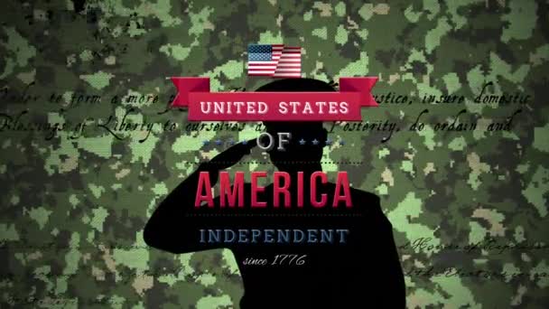 1776 Dan Beri Amerika Birleşik Devletleri Bağımsız Animasyon Anayasası Kamuflaj — Stok video