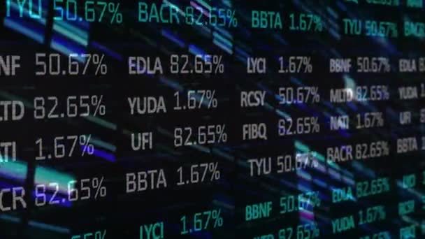 Анимация Обработки Финансовых Данных Белом Фондовом Рынке Синими Огнями Мелькающими — стоковое видео