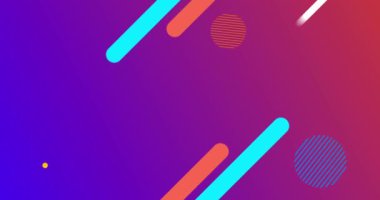 Çoklu renkli, çok renkli, soyut şekillerin animasyonu. Pembe arkaplan üzerinde kusursuz bir döngü içinde hipnotik hareketlerle hareket ediyorlar..