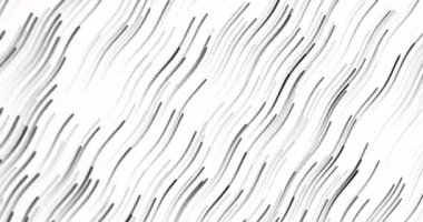 Çoklu gri ve siyah parlayan ışık yollarının animasyonu beyaz arka planda kusursuz döngü içinde hipnotik hareketlerle hareket ediyor.