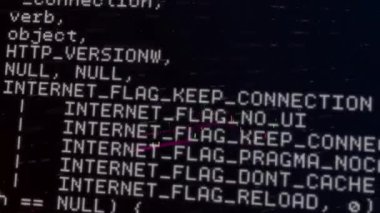 Borsa finansal verileri ve siyah arka planda yukarı aşağı giden yeşil çizgilerle beyaz finansal veri işleme animasyonu. Küresel finansman dijital olarak oluşturulan imaj.