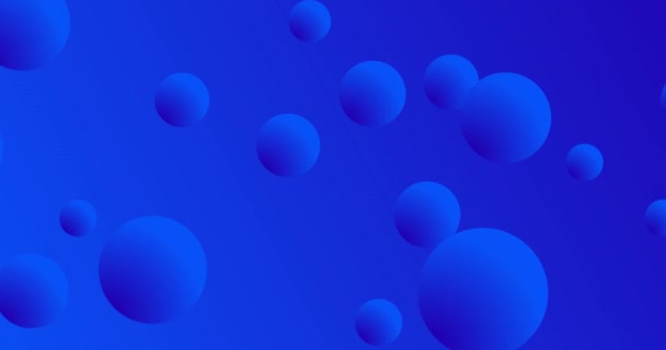 Animación Múltiples Bolas Azules Vibrantes Que Mueven Movimiento Hipnótico Bucle — Vídeo de stock