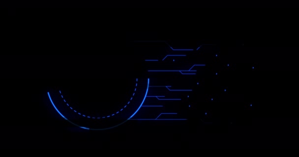 Animation Cadenas Bleu Lumineux Traitement Des Données Icône Sécurité Ligne — Video