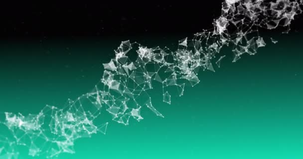 緑色のグラデーションの背景に回転する白い輝く3D二重らせんDna鎖のアニメーション 医学遺伝学の概念デジタル生成画像 — ストック動画