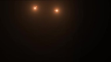 Siyah arka planda hipnoz hareketinde kusursuz döngü içinde hareket eden üçgen ve çember geometrik şekillerin canlandırılması. Renk ışığı konsepti dijital olarak oluşturuldu.