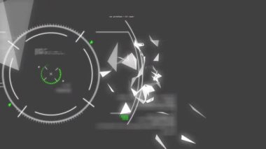 Gri arkaplan taraması ile dijital veri işleme animasyonu. Küresel işletme finans ağı arayüzü kavramı dijital olarak oluşturulmuş görüntü.