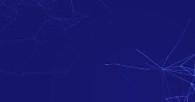 Mavi arka planda hareket eden bağlantı ağının dijital animasyonu. Küresel ağ ve bağlantı kavramı