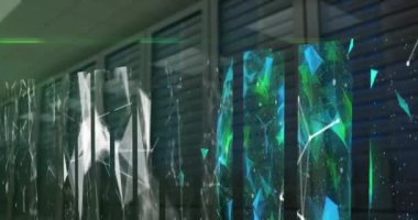 Plexus ağlarının dijital animasyonu ve birden fazla sunucuya karşı bağlantı ağı. Küresel ağ oluşturma ve çevrimiçi güvenlik kavramı