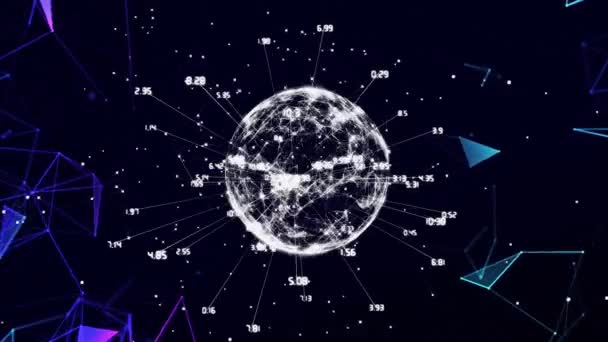 Цифрова Анімація Мереж Plexus Всьому Світу Мережі Єднань Чорному Тлі — стокове відео