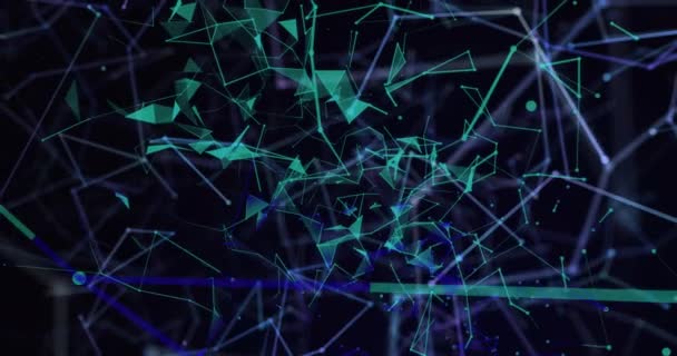 Digitale Animatie Van Plexus Netwerken Netwerk Van Verbindingen Tegen Zwarte — Stockvideo