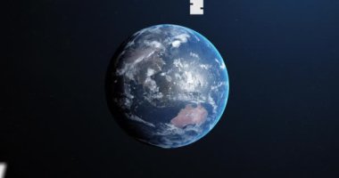 Covid 19 koronavirüsünün animasyonu dünya üzerinde artmakta ve kıtalar koyu mavi arka planda kırmızıya dönmektedir. Global Covid 19 salgın konsepti dijital olarak oluşturulmuş görüntü.