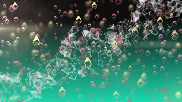 Animasi Ikon Coronavirus Menyebar Dengan Untai Dna Berputar Pada Latar — Stok Video