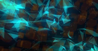 İnsanoğlunun dijital arayüz üzerindeki animasyonu 3d parlayan şehir manzarası ve mavi bağlantı ağlarının mimari modeli. Küresel teknoloji ağı konsepti dijital olarak oluşturulmuş görüntü.