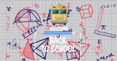 Beyaz arkaplanda yüzen matematiksel denklemler üzerinden 