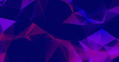 Mavi arka planda hareket eden çok renkli pleksus ağlarının dijital animasyonu. Küresel ağ ve bağlantı kavramı