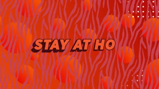 Animation Stay Home Szöveg Több Narancssárga Golyó Felett Mozgó Hipnotikus — Stock videók