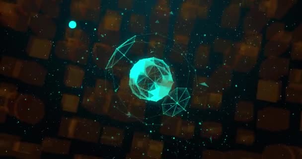Animation Globe Tournant Avec Réseau Connexions Sur Interface Numérique Modèle — Video