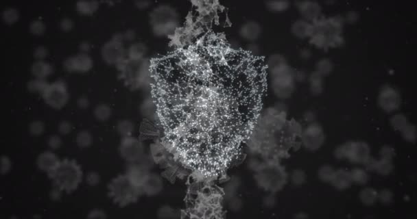 Animación Coronavirus Covid Células Que Propagan Con Hebras Adn Giratorias — Vídeos de Stock