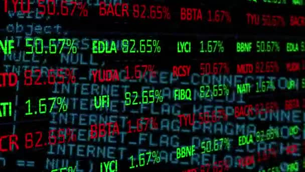 Animación Digital Del Procesamiento Datos Del Mercado Valores Sobre Procesamiento — Vídeos de Stock