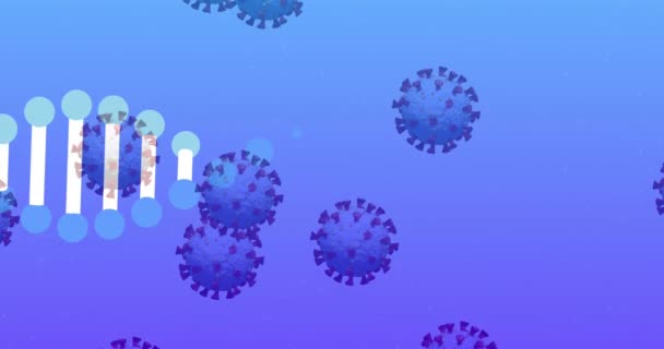 Boyutlu Koronavirüs Covid Hücrenin Dönüşümlü Dna Ipliği Ile Yayılması Dijital — Stok video