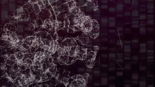 Bağlantı Ağı Nın Dijital Animasyonu Farklı Şekiller Oluşturuyor Dna Yapısı — Stok video