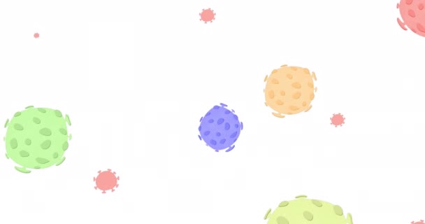 Cyfrowa Animacja Kolorowych Komórek Covid Nad Ręcznym Pisaniem Tekstów Koncepcyjnych — Wideo stockowe