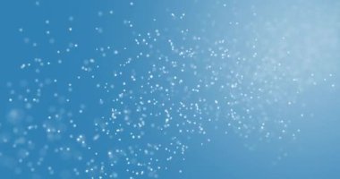 Mavi arkaplanda dönen parçacıklar ile oluşan 3d beyaz DNA iplikçiklerinin animasyonu. Küresel tıp genetik kavramı dijital olarak oluşturulmuş görüntü.