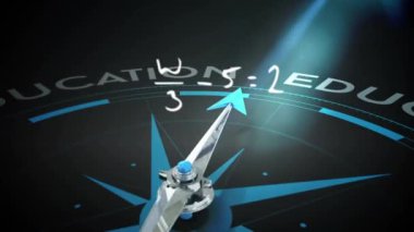 Arka planda yüzen matematiksel denklemler üzerinden finansal veri işleme animasyonu. Küresel işletme finans ağı arayüzü dijital bileşimi.