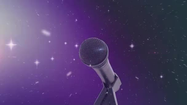 Animáció Mikrofon Fényes Foltok Fény Kesztyű Mozgó Hipnotikus Mozgás Háttérben — Stock videók