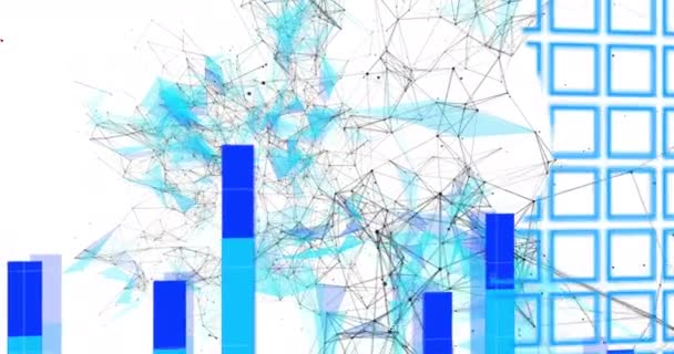 Animace Digitálního Rozhraní Sítí Připojení Světovou Mapou Grafem Bílém Pozadí — Stock video