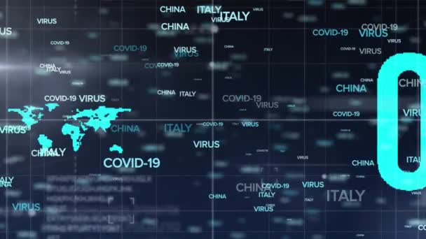 Animación Digital Del Mapa Mundial Con Porcentaje Creciente Contra Procesamiento — Vídeos de Stock