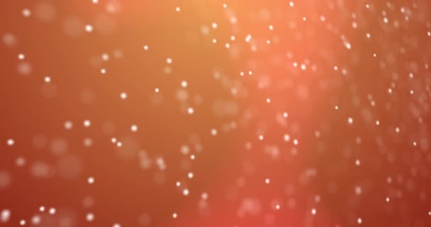 Animation White Dna Strand Formed Particles Spinning Red Orange Background — Stock Video