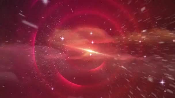 Animation Plusieurs Sentiers Lumineux Cercles Rouges Avec Des Taches Lumineuses — Video