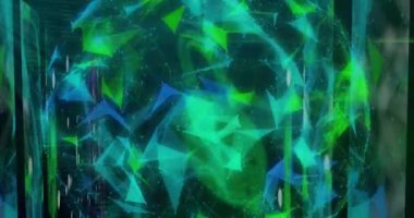 Çevrimiçi güvenlik biyometrik asma kilit ve dönen bağlantı ağı küresi ile dijital arayüz veri işleme animasyonu. Küresel teknoloji çevrimiçi ağ konsepti dijital olarak oluşturulmuş görüntü.