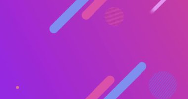 Çoklu geometrik şekillerin ve çemberlerin animasyonu hipnotik hareketlerle mor üzerine kusursuz bir döngü içinde pembe arka plana doğru hareket ediyor. Renk ışığı ve hareket kavramı dijital olarak oluşturuldu.