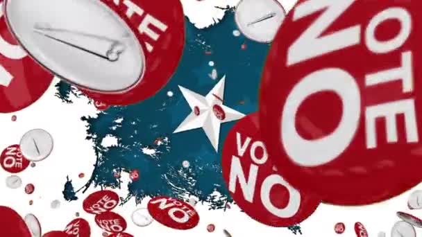 Animation Vote Text Flying Red Bags American Flag White Stars — Αρχείο Βίντεο