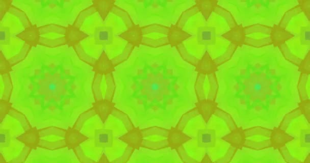 Animatie Van Kaleidoscoop Abstracte Groene Vormen Patronen Bewegen Naadloze Lus — Stockvideo