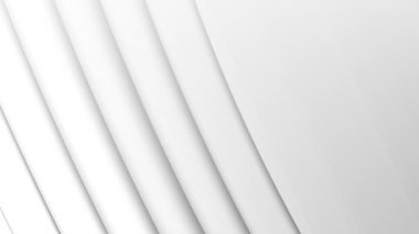 Beyaz arka planda tekrarlanan, kusursuz döngü içinde hareket eden 3D beyaz çizgilerin animasyonu. Renk ve hareket kavramı dijital olarak oluşturuldu.