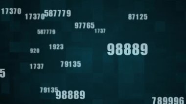 Arka plan seçiminde değişen çoklu sayıların ve matematiksel sembollerin animasyonu. Küresel bilim ve araştırma konsepti dijital olarak oluşturulmuş görüntü.