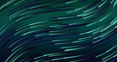 Koyu yeşil arkaplanda hareket eden soluk ve koyu mavi dalgaların animasyonu. Soyut hareket doğal güç kavramı dijital olarak oluşturulmuş görüntü