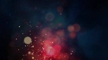 Karanlık arka planda hipnotik hareketler yapan çoklu kırmızı noktaların animasyonu. Renk ışığı ve hareket kavramı dijital olarak oluşturuldu.