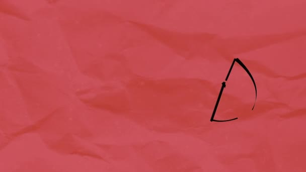 Kırmızı Buruşuk Kağıt Üzerinde Siyah Beyaz Pasta Grafiği Kusursuz Bir — Stok video
