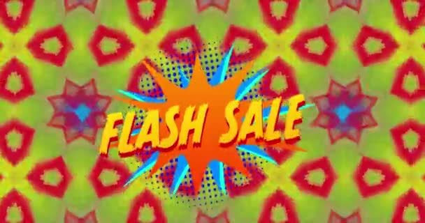 Animation Des Mots Flash Sale Jaune Sur Étoile Orange Sur — Video