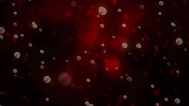 多个发光点在深红色发光背景上催眠运动的动画 彩色光和运动概念数字生成的图像 — 图库视频影像